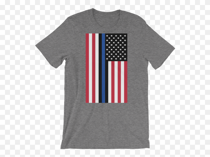 564x569 Thin Blue Line Red White Blue Flag Vertical Short Sleeve T Shirt, Clothing, Apparel, T-shirt HD PNG Download