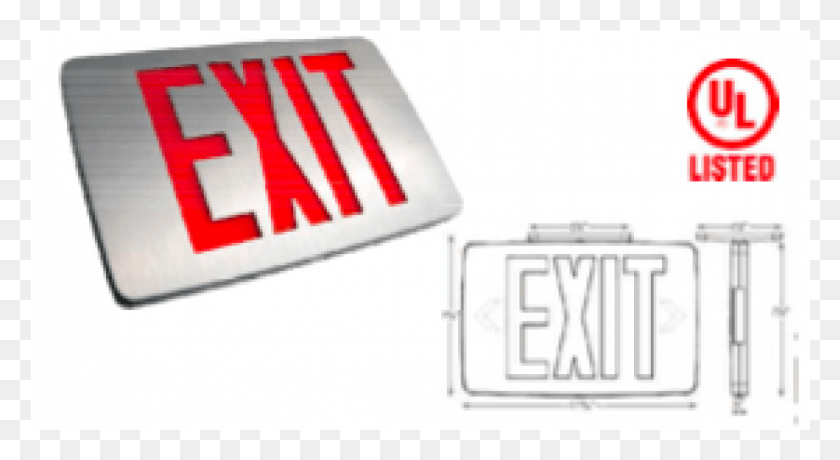1201x616 Thin Diecast Led Exit Sign Label, Electronics, Text, First Aid HD PNG Download