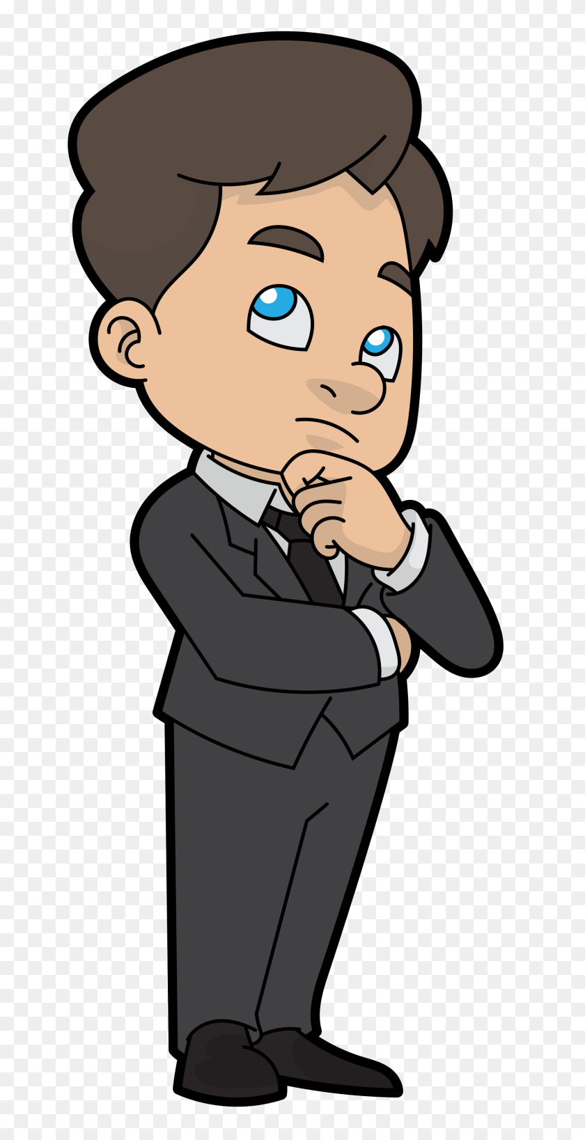 Thinking Cartoon Businessman, Baby, Person, Formal Wear, Face Transparent PNG