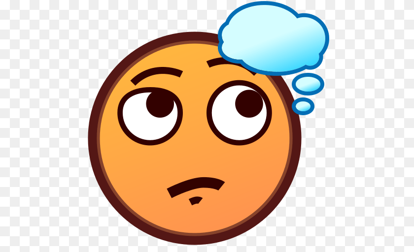 512x512 Thinking Face Emoji For Facebook Email Sms Id Emoji, Food, Sweets, Head, Person PNG