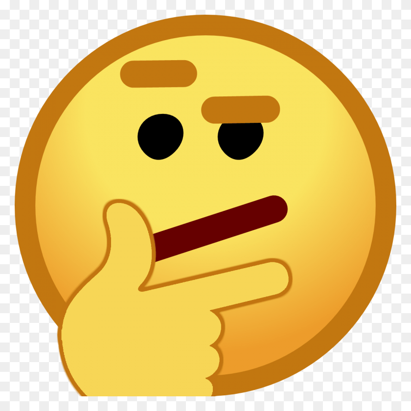 1200x1200 Thinking Face Emoticon Smiley, Hand, Gold, Trophy HD PNG Download