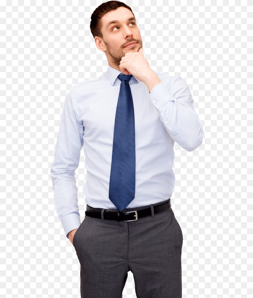511x992 Thinking Man, Accessories, Shirt, Necktie, Tie Clipart PNG