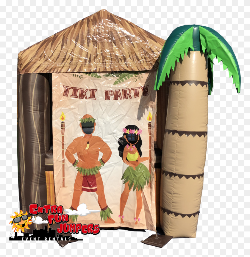 1003x1037 This Awesome Portable Tiki Bar Hut Inflatable Is Perfect Illustration, Person, Human, Shorts HD PNG Download