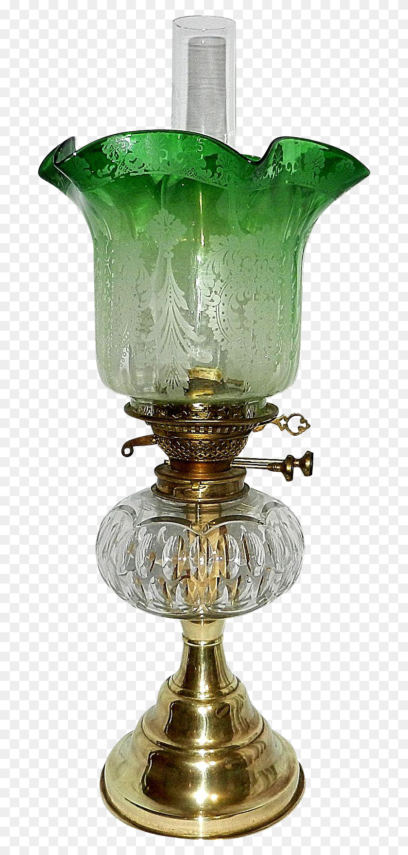 686x1698 This Beautiful And Hard To Find Antique Victorian Messengers Brass, Lamp, Lampshade, Table Lamp HD PNG Download