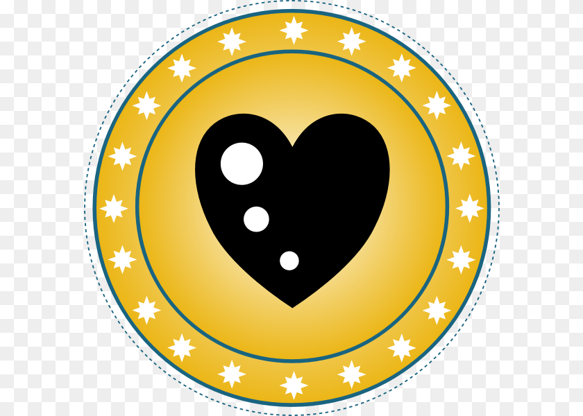 600x600 This Clip Arts Design Of Yellow Decorative Heart Dragon Chip, Logo, Symbol, Disk Sticker PNG