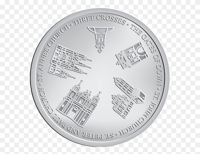 591x588 This Coin Gives You An Overview Of The Most Famous White Tower Of Thessaloniki Logo, Money, Silver, Nickel HD PNG Download