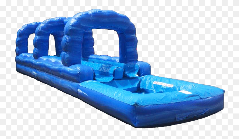 747x430 This Combo Water Slide Will Blow Your Mind This Unit Blue Crush Slip N Slide, Inflatable, Bed, Furniture HD PNG Download