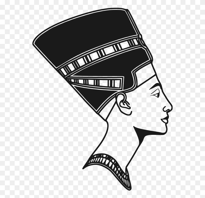 577x752 This File Is About King Ancient Museum Gallery Nefertiti Profile Black And White, Helmet, Clothing, Apparel HD PNG Download