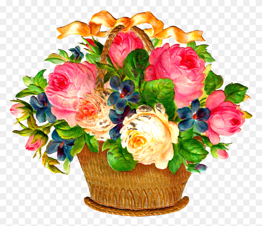 1262x1076 This Flower Basket Graphic Is Still Stunning With The Flower Basket Free, Graphics, Plant HD PNG Download