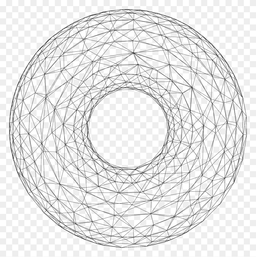 2294x2297 This Free Icons Design Of 3d Torus Wireframe Circle, Gray, World Of Warcraft HD PNG Download