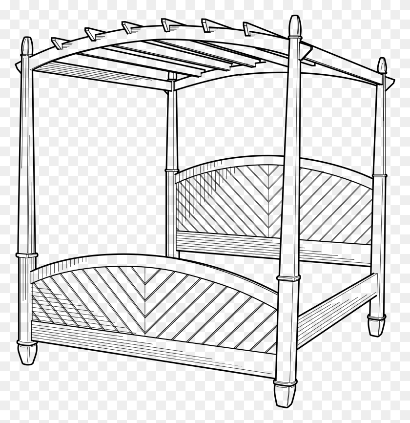 2322x2400 This Free Icons Design Of 4 Post Bed Four Poster Bed Drawing, Gray, World Of Warcraft HD PNG Download