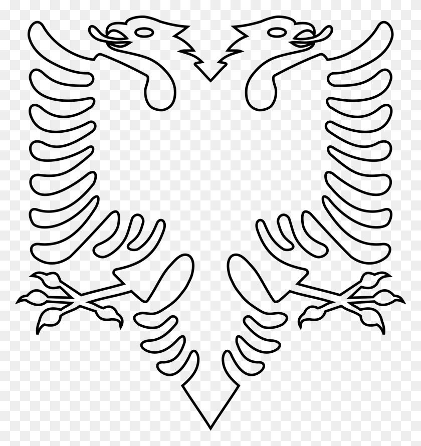 1698x1809 Этот Бесплатный Дизайн Иконок Албанского Орла Без Фона Албанский Флаг Черно-Белый, Серый, Мир Варкрафта Png Скачать
