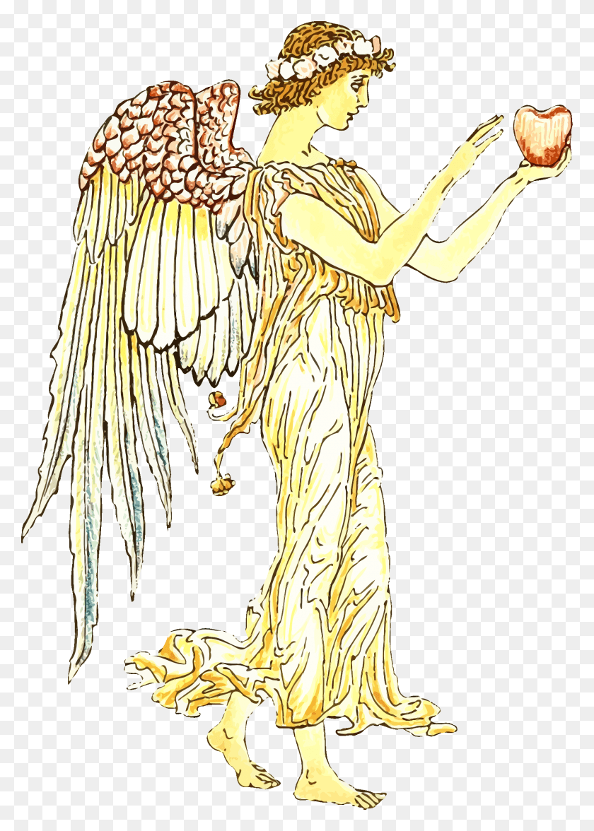 1677x2400 This Free Icons Design Of Angel With Apple Walter Crane, Arcángel, Animal Hd Png