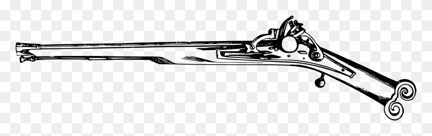 2303x608 This Free Icons Design Of Antique Pistol 2 Sniper Rifle, Gray, World Of Warcraft HD PNG Download