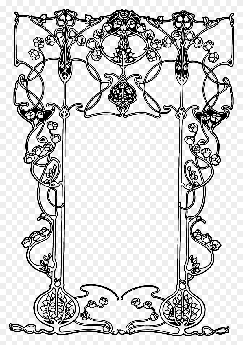 2328x3385 This Free Icons Design Of Art Nouveau Border, Stencil, Cross, Symbol HD PNG Download