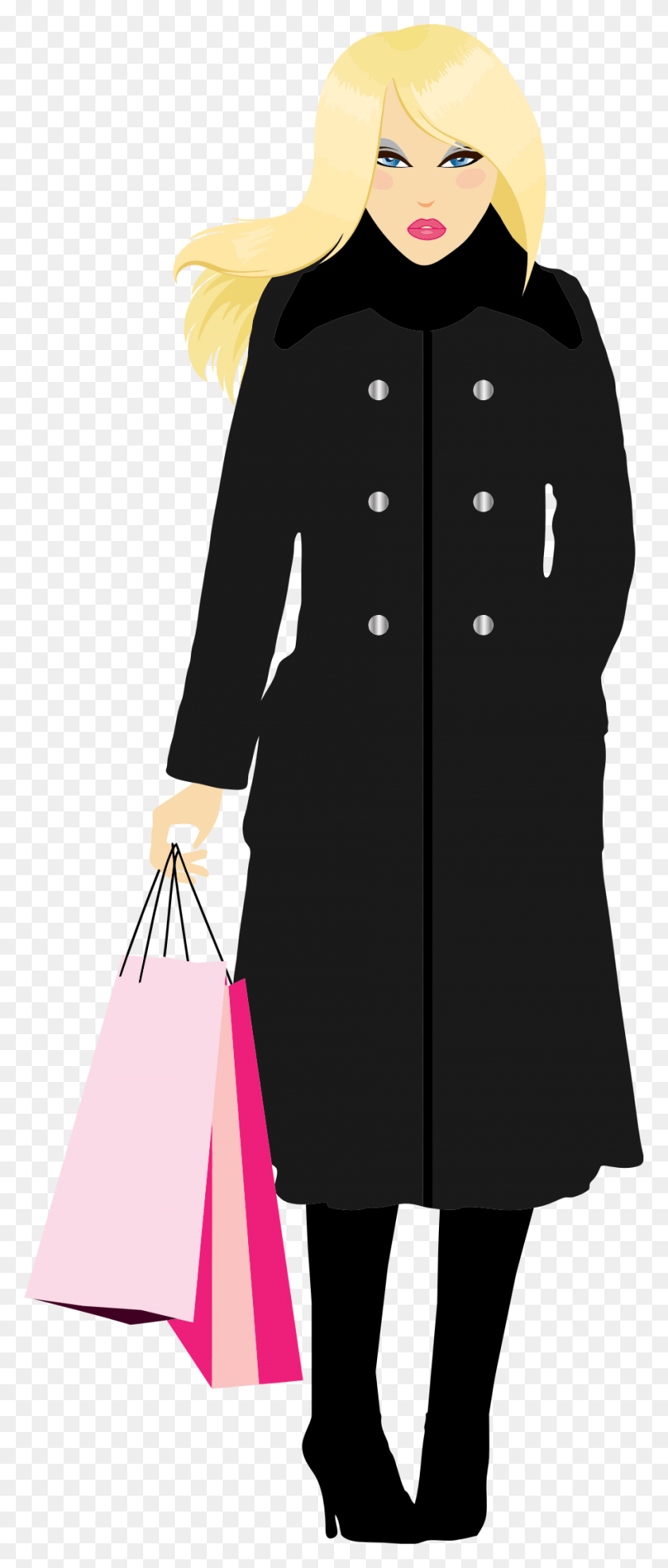 910x2230 This Free Icons Design Of Blonde Woman Shopping Woman Blonde Shopping Clipart, Clothing, Apparel, Overcoat HD PNG Download