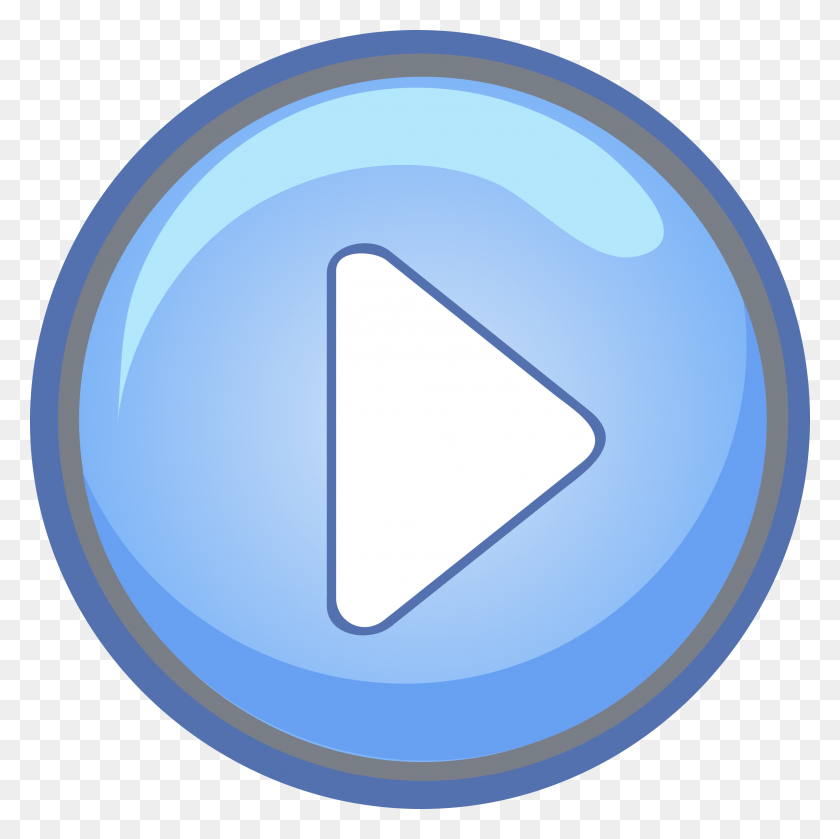 2401x2400 This Free Icons Design Of Blue Play Button Pressed, Triangle, Sphere, Text Descargar Hd Png