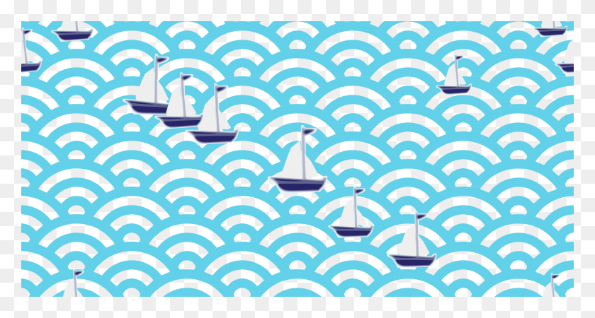 2400x1200 This Free Icons Design Of Blue Wave With Yacht, Pattern, Rug, Maze HD PNG Download