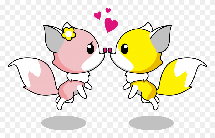 2136x1318 This Free Icons Design Of Cartoon Foxes Romantic, Animal, Toy, Cupid HD PNG Download