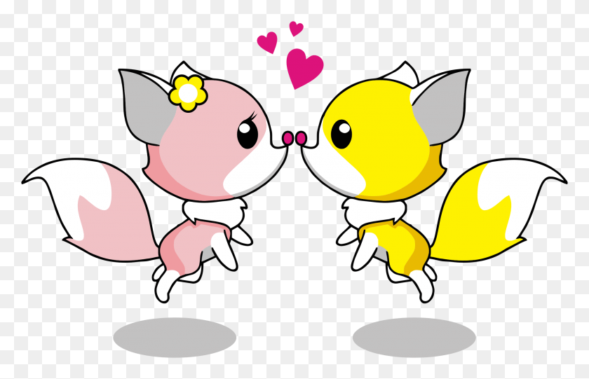 2136x1318 This Free Icons Design Of Cartoon Foxes Romántico, Animal, Juguete, Cupido Hd Png Descargar