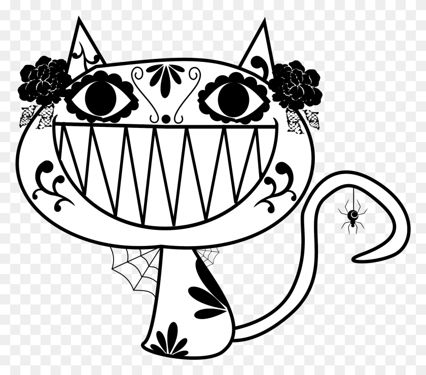 2220x1935 Этот Бесплатный Дизайн Иконок Catrina Smily Cat Dibujo Catrina Gato, Doodle Hd Png Download