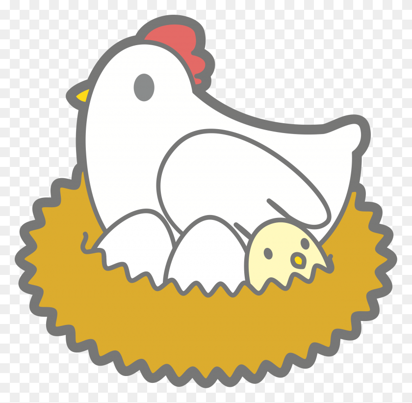 2400x2344 Diseño De Iconos Gratis De Pollo Con Huevos, Animal, Pájaro, Aves Hd Png