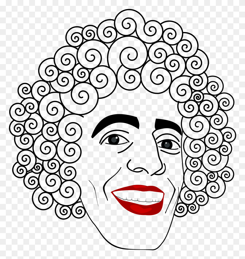2080x2212 This Free Icons Design Of Clown Val Curly Hair Line Art, Red Wine, Wine, Alcohol HD PNG Download
