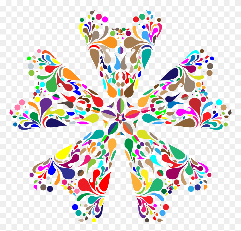 2376x2268 This Free Icons Design Of Colorful Floral Spatter, Pattern, Ornament, Fractal HD PNG Download