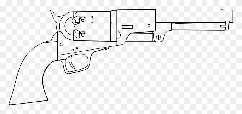 2400x1032 This Free Icons Design Of Colt Navy Revolver, Gray, World Of Warcraft HD PNG Download