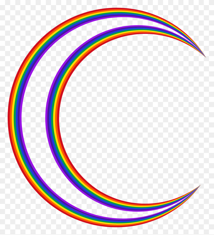 2092x2313 This Free Icons Design Of Crescent Moon Rainbow, Light, Neon, Hoop HD PNG Download