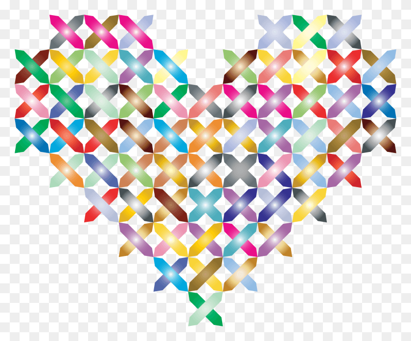 2268x1856 This Free Icons Design Of Cross Stitched Heart Colorful Heart, Pattern, Crayon, Alfabeto Hd Png Descargar