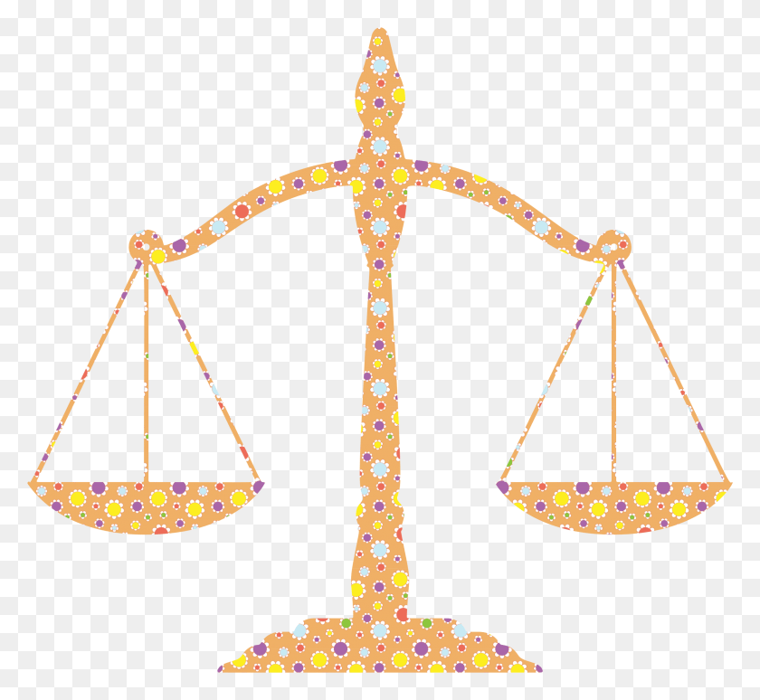 2322x2126 This Free Icons Design Of Cute Floral Justice Scales, Scale, Cross, Symbol HD PNG Download