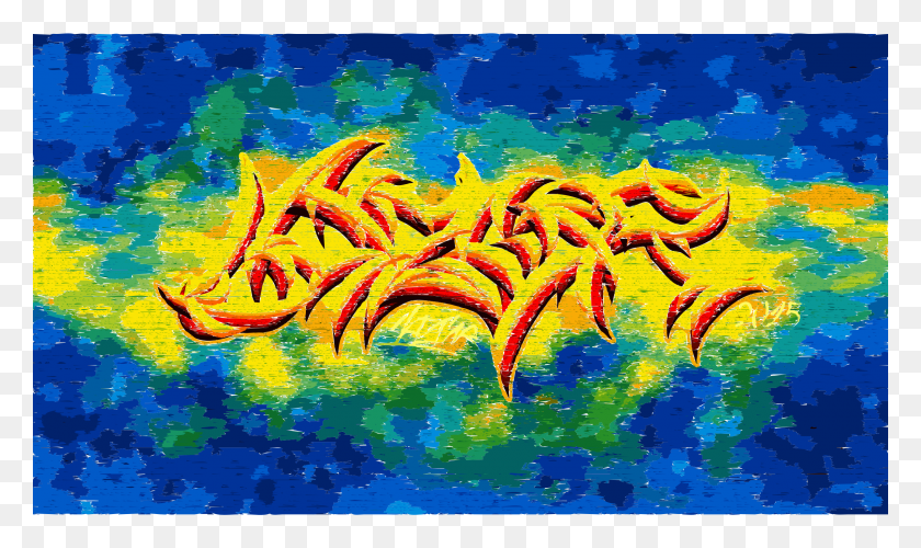 2400x1355 This Free Icons Design Of Cyanized Graffiti Sunset, Modern Art HD PNG Download