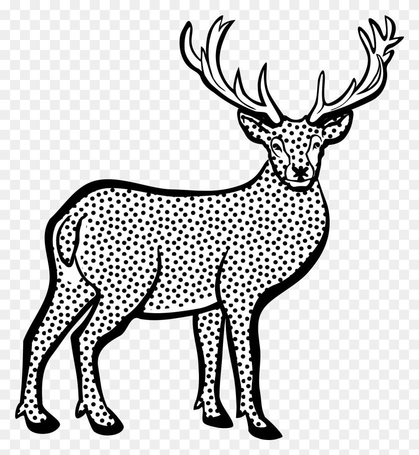2044x2232 This Free Icons Design Of Deer Deer Black And White Clip Art, Wildlife, Animal, Mammal HD PNG Download