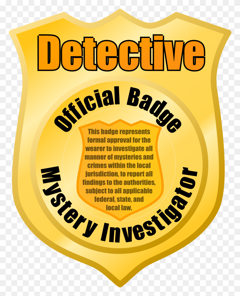 1841x2303 This Free Icons Design Of Detective Or Police Badge, Label, Text, Sticker HD PNG Download