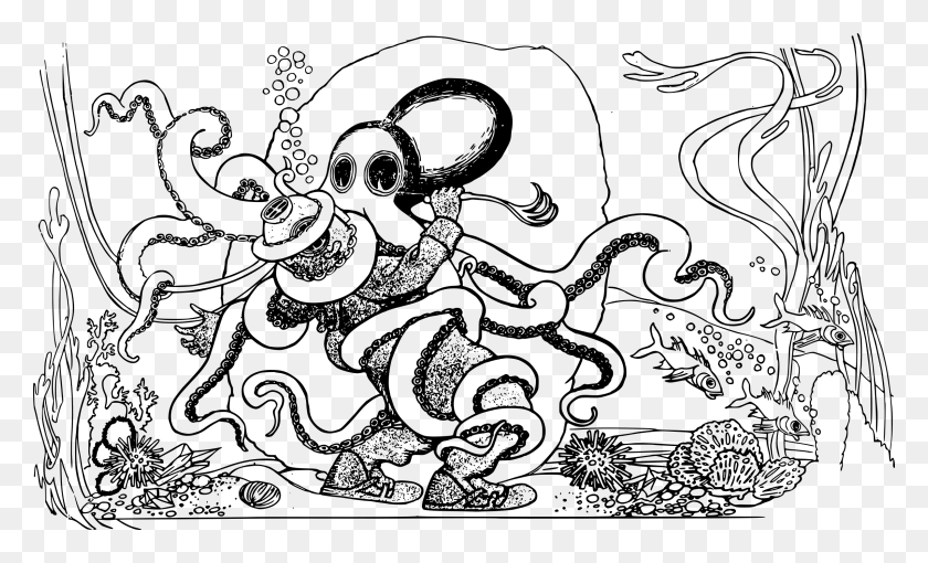 2400x1385 This Free Icons Design Of Diver Octopus, Gray, World Of Warcraft HD PNG Download