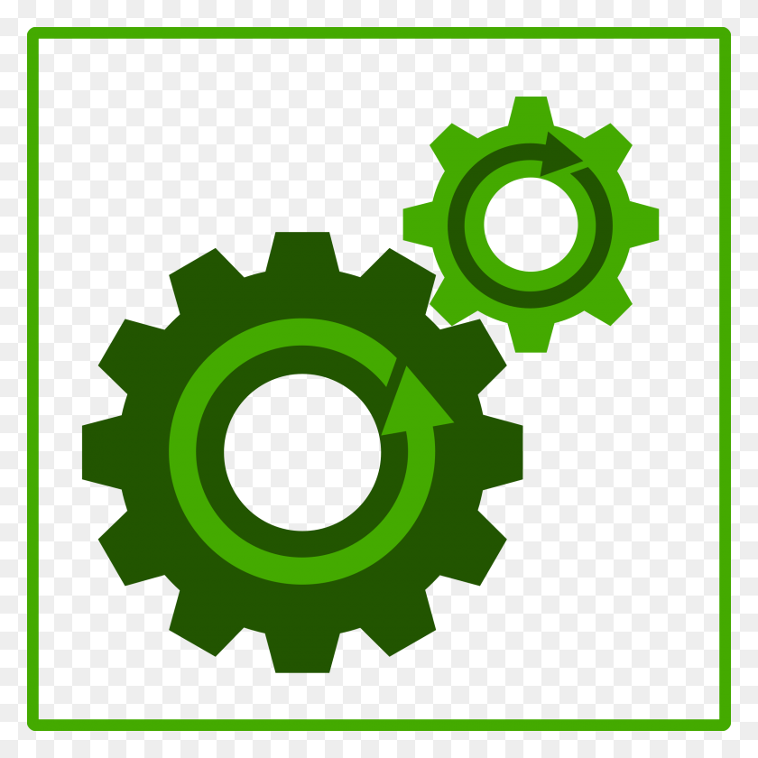 2400x2400 This Free Icons Design Of Eco Green Recyling Work, Machine, Gear, Poster HD PNG Download