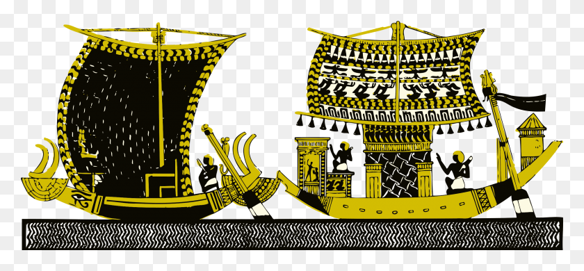 2400x1018 Descargar Png / Diseño De Iconos Gratis De Barcos Egipcios, Barco Egipcio Antiguo, Texto, Publicidad, Cartel Hd Png