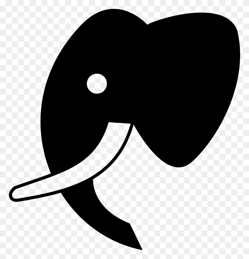 2293x2400 This Free Icons Design Of Elephant Icon Clipart Black White Elephant Head, Gray, World Of Warcraft HD PNG Download