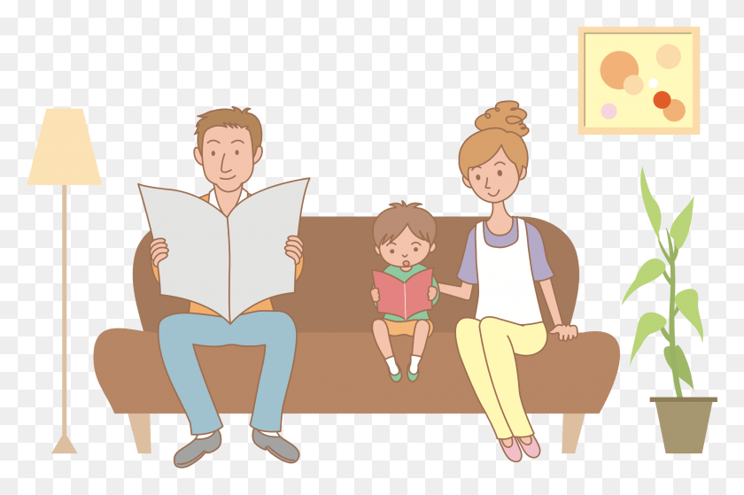 2395x1534 This Free Icons Design Of Family On Sofa, Person, Human, People HD PNG Download