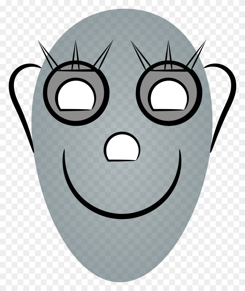 This Free Icons Design Of Female Robots Face Smile Oval Shape Clipart, Mask, Alien HD PNG Download