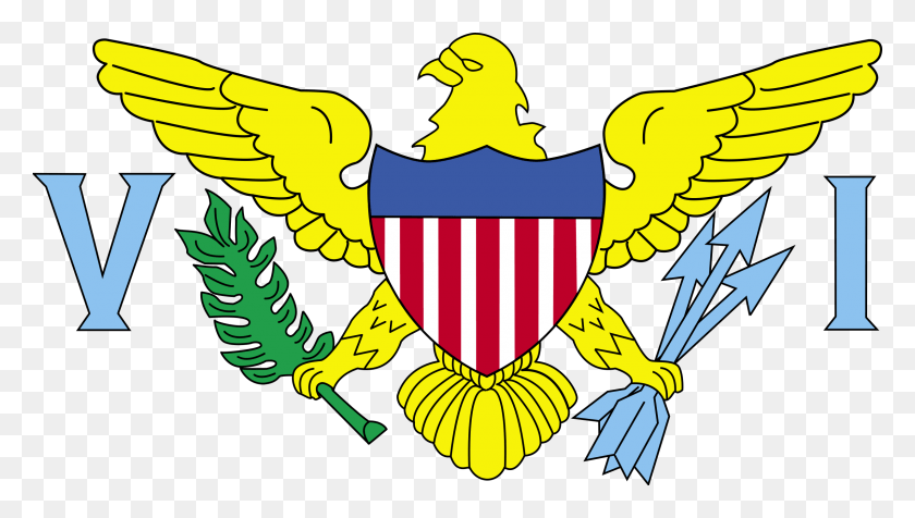 2400x1281 Descargar Png / Bandera De Las Islas Vírgenes Estadounidenses, Símbolo, Armadura, Logotipo Hd Png