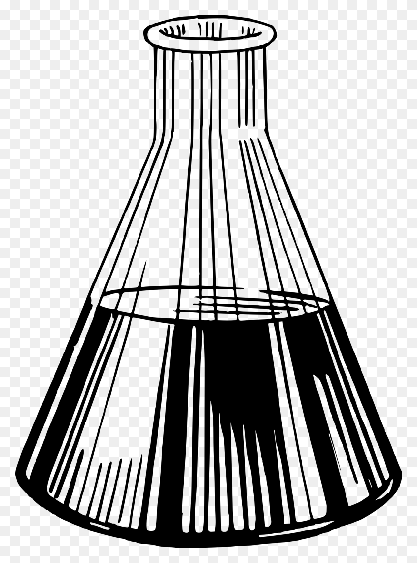 1741x2399 This Free Icons Design Of Flask 3 Erlenmeyer Flask Black And White Drawing, Gray, World Of Warcraft HD PNG Download