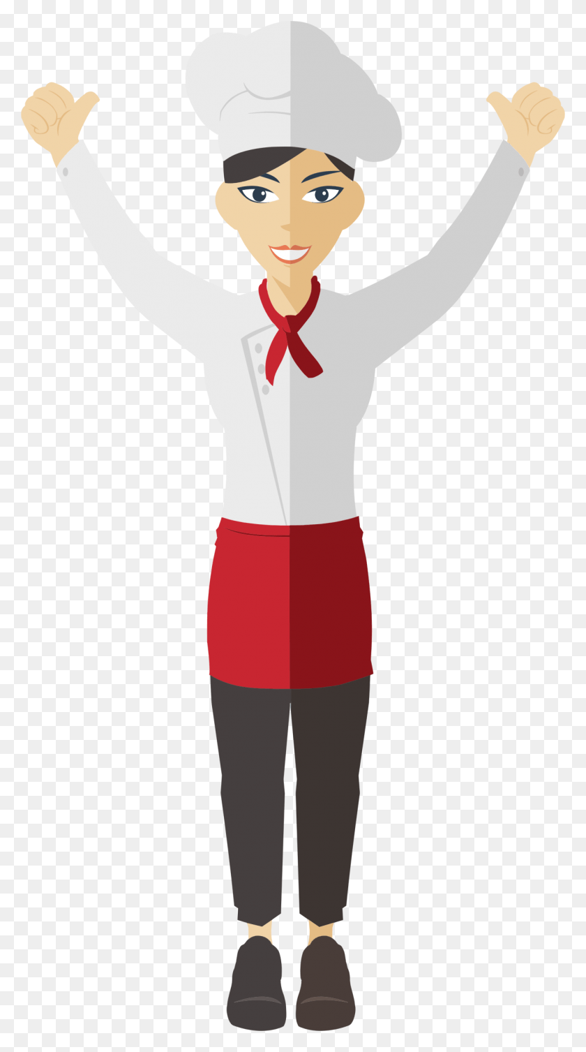 1244x2308 This Free Icons Design Of Flat Shaded Female Chef, Clothing, Apparel, Person HD PNG Download