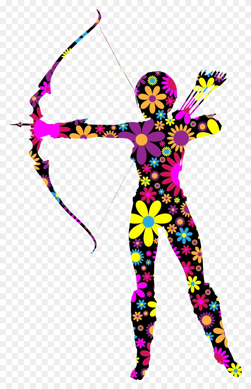 1452x2310 This Free Icons Design Of Floral Amazon Archer Child Archer Silhouette, Graphics, Pattern HD PNG Download