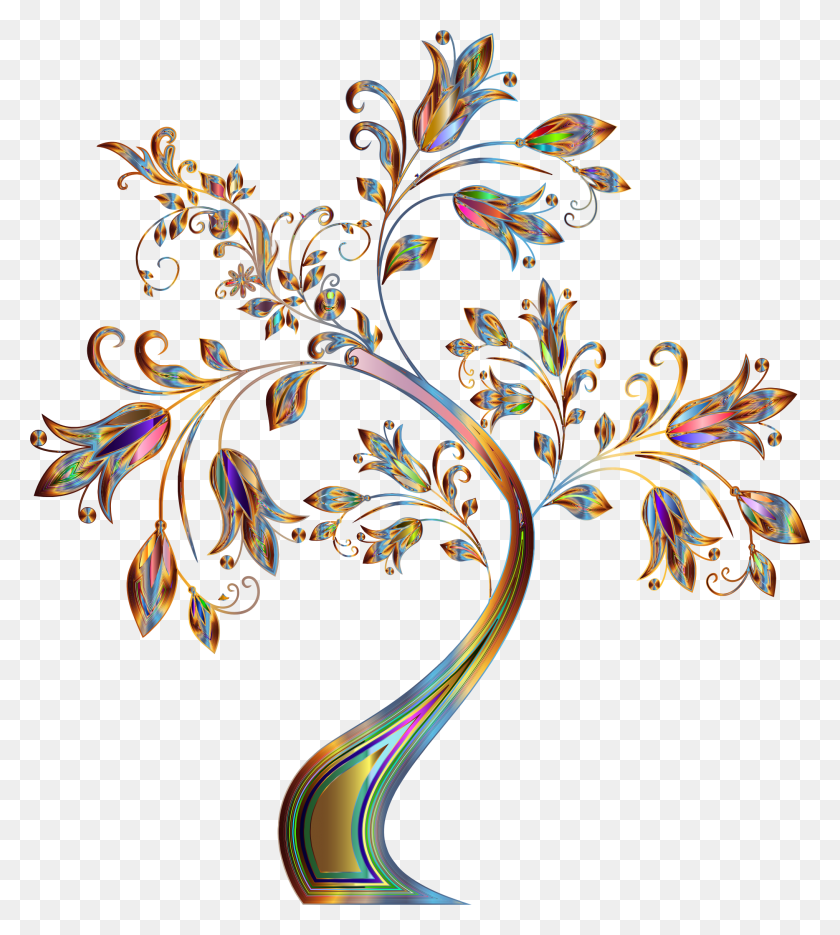 2032x2280 This Free Icons Design Of Floral Tree Supplemental Flower Border Lines Design, Graphics, Floral Design HD PNG Download