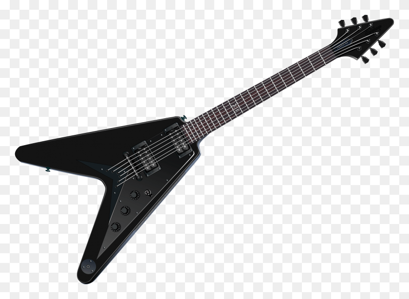 2330x1656 This Free Icons Design Of Flying V Black Guitar, Electric Guitar, Leisure Activities, Musical Instrument HD PNG Download