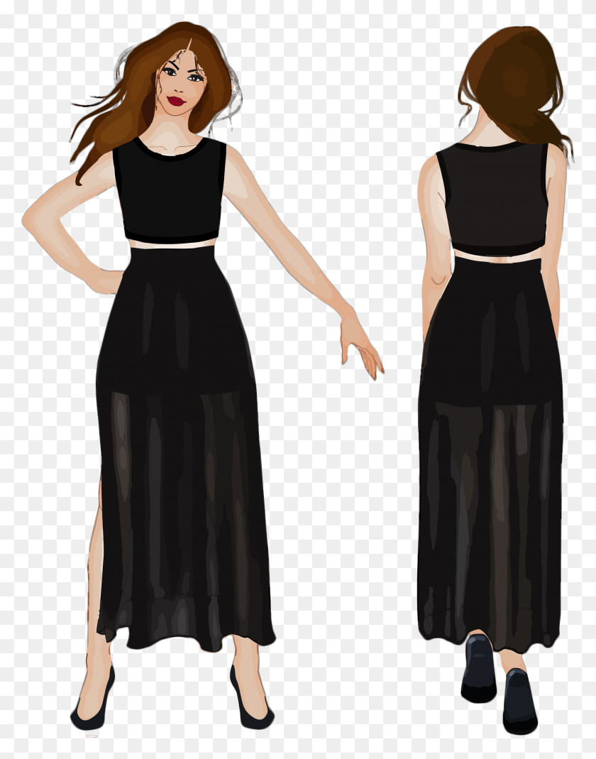 1825x2361 This Free Icons Design Of Front And Back View Woman, Dress, Clothing, Apparel HD PNG Download