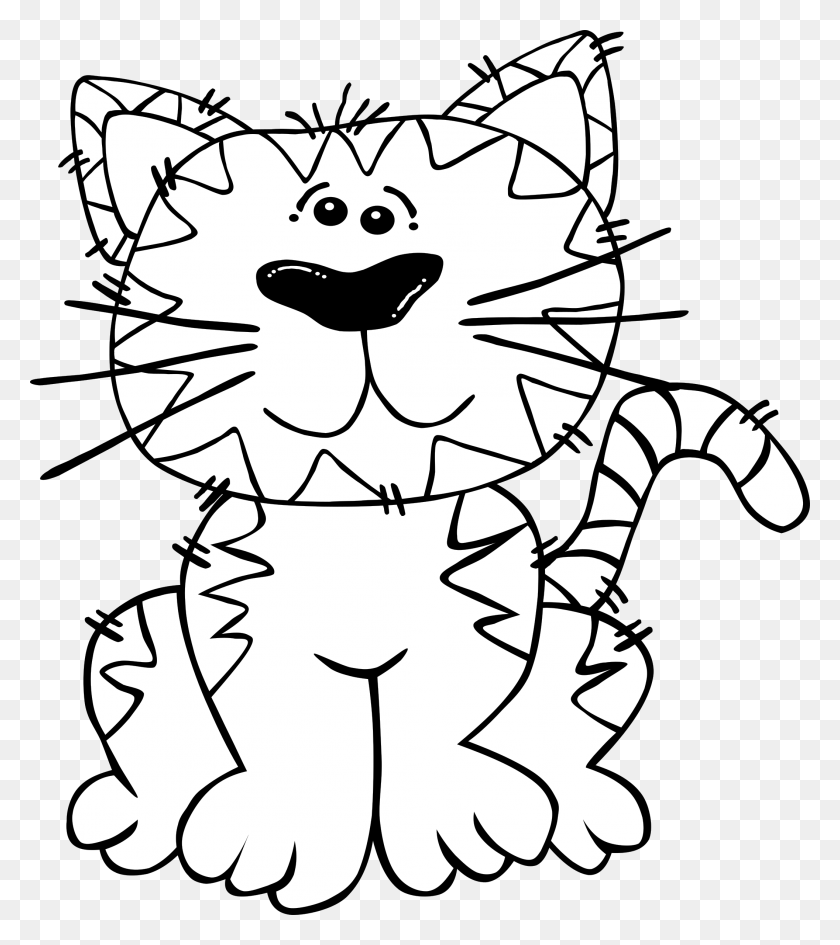 2113x2400 This Free Icons Design Of G Cartoon Cat Sitting, Stencil, Face, Mustache HD PNG Download