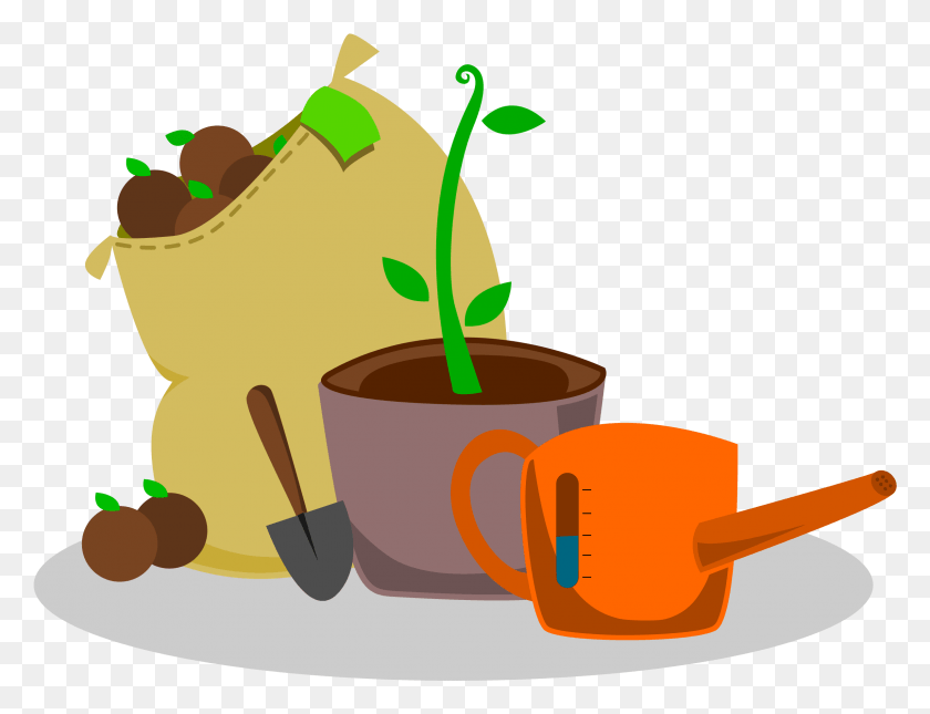 2391x1796 This Free Icons Design Of Garden Tool, Plant, Soil, Birthday Cake HD PNG Download